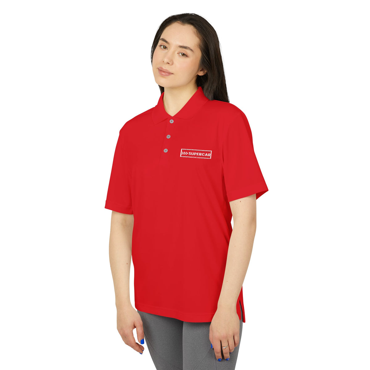Performance Polo — Small White '100% Supercoach' Chest Logo